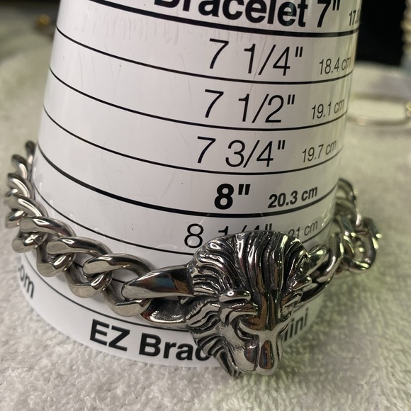 # 27 GulCean Lion Head Bracelet , Men  Steel Cuban Chain Punk Rock Cool Hip Hop - Picture 7 of 7